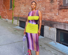 Load image into Gallery viewer, The NoMi Dress | Multi-Color Mesh Midi Dress