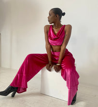 Load image into Gallery viewer, Nia Wide Leg Joggers Fuschia