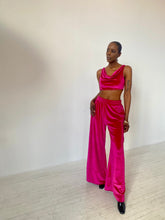 Load image into Gallery viewer, Nia Wide Leg Joggers Fuschia