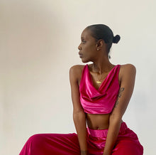 Load image into Gallery viewer, Nia Cowl Neck Tank Fuschia