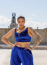Load image into Gallery viewer, Nia Cowl Tank Royal Blue