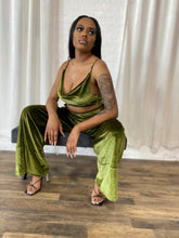 Load image into Gallery viewer, “Nia” Olive Velvet Cowl Neck Tank
