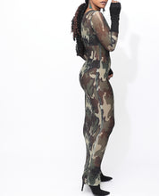 Load image into Gallery viewer, “Sandra” Camo Mesh Maxi Dress
